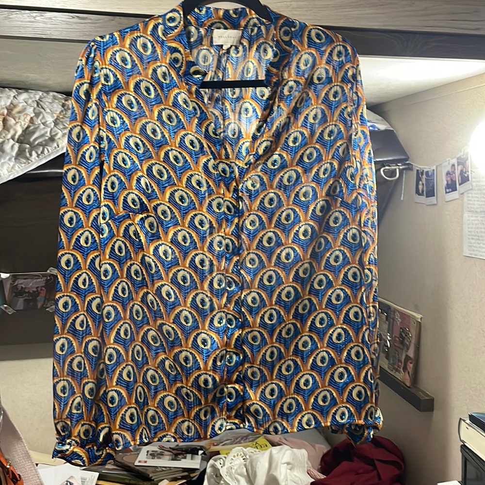 70s Peacock Blouse